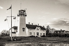 Chatham Lighthouse on Cape Cod in Massachusetts - BW
